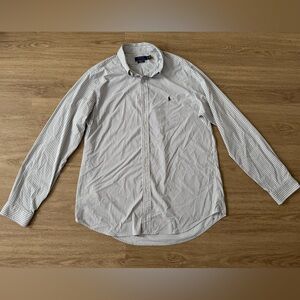 Ralph Lauren Men's Gray Striped Shirt Jacket